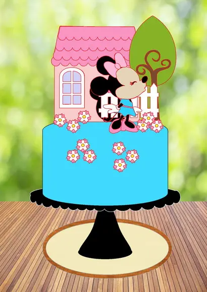 Arquivo de Corte Topo de Bolo Casinha Minnie Cute