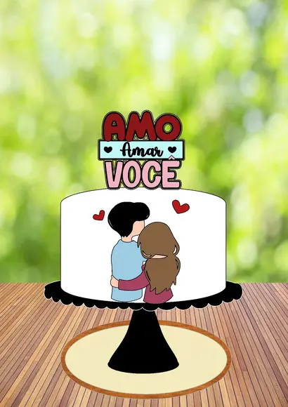 Topo de Bolo Amo Amar Você - Arquivo Digital