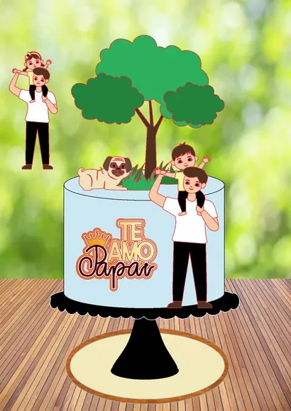 Topo de Bolo Te Amo Pai - Arquivo Digital