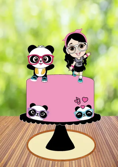 Topo de Bolo Luluca e Pandinhas - Arquivo Digital