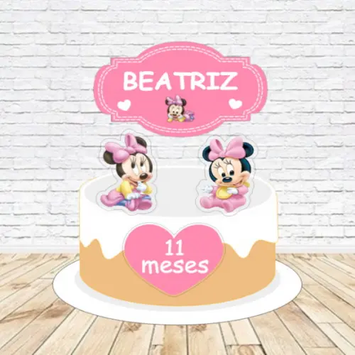 Topo de Bolo Minnie Baby - Arquivo Digital