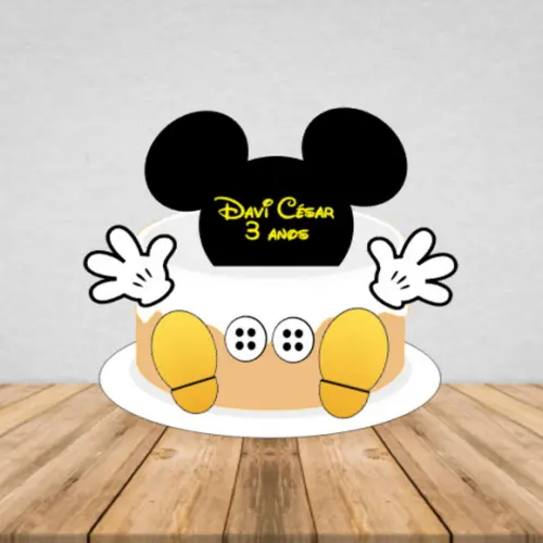 Topo de Bolo Mickey - Arquivo Digital