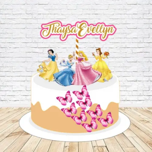 Topo de Bolo Princesas Disney - Arquivo Digital
