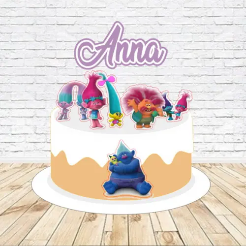 Topo de Bolo Trolls - Arquivo Digital