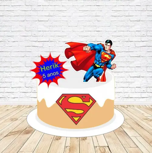Topo de Bolo Super Man - Arquivo Digital