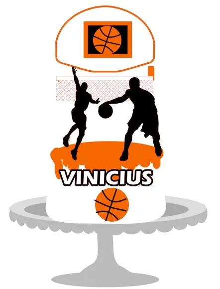 Topo de Bolo Basquete - Arquivo Digital