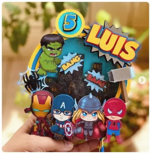Topo de Bolo Vingadores - Arquivo Digital