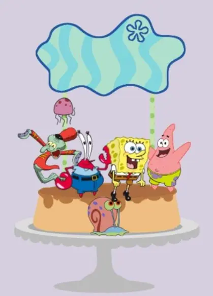 Topo de Bolo Bob Esponja - Arquivo Digital