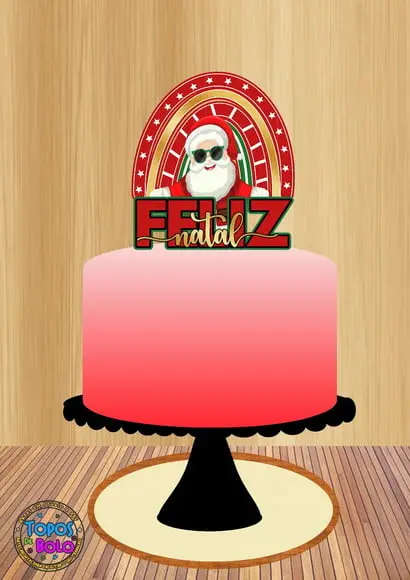 Arquivo de Corte Topo de Bolo Papai Noel 02