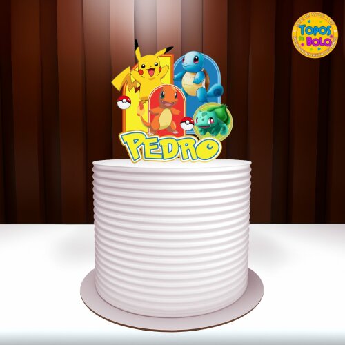 Arquivo de Corte Topo de Bolo Pokemon Luxo Cenario
