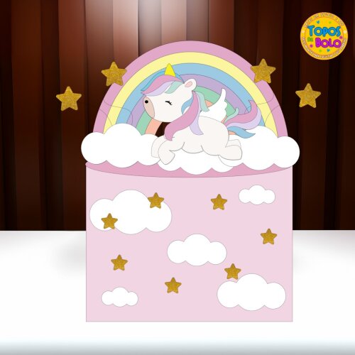 Arquivo de Corte Topo de Bolo Unicornio 04