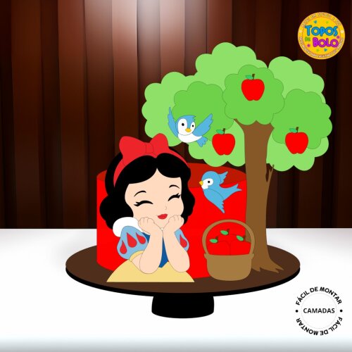 Arquivo de Corte Topo de Bolo Branca De Neve Fofa