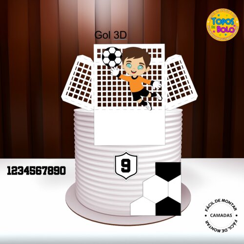 Arquivo de Corte Topo de Bolo Futebol Goleiro