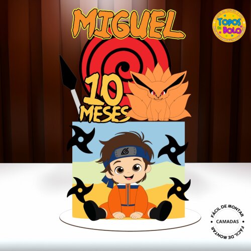 Arquivo de Corte Topo de Bolo Naruto Menino Camada