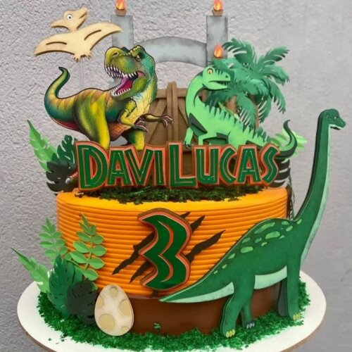 Arquivo de Corte Topo de Bolo Portal Dinossauro