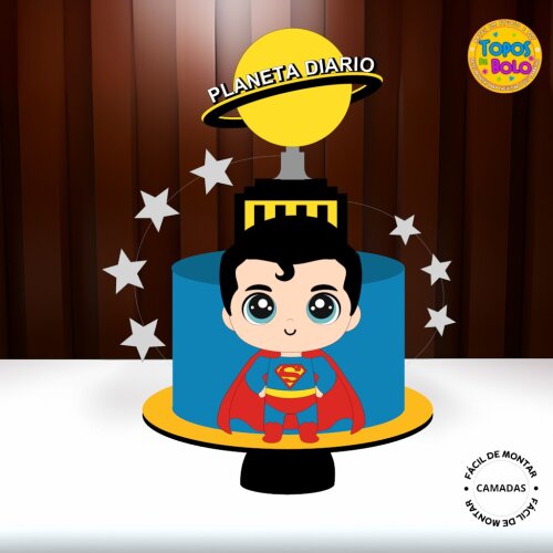 Arquivo de Corte Topo de Bolo Superman Cute 01