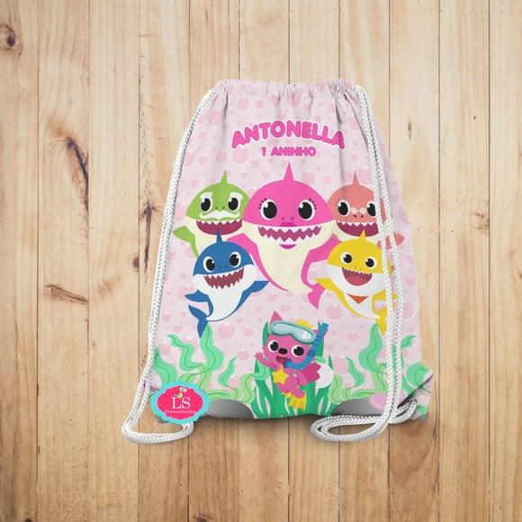 Mochilinha Baby Shark Rosa