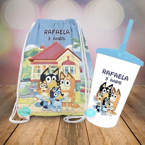 Mochilinha e Copo Twister Bluey