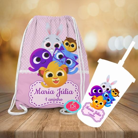 Mochilinha e Copo Twister Bolofofos