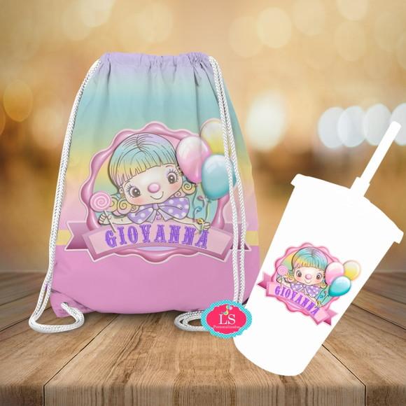 Mochilinha e Copo Twister Circo Candy