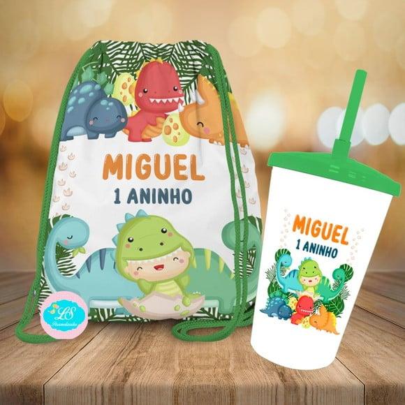 Mochilinha e Copo Twister Dinossauro Baby