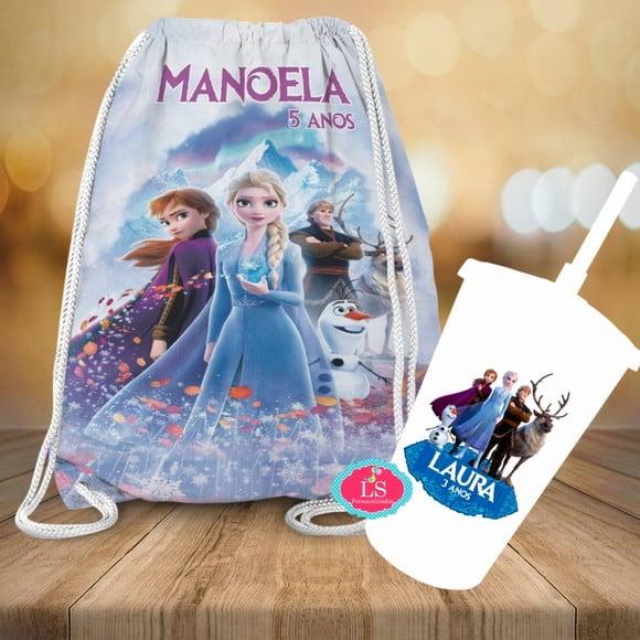 Mochilinha e Copo Twister Frozen 2