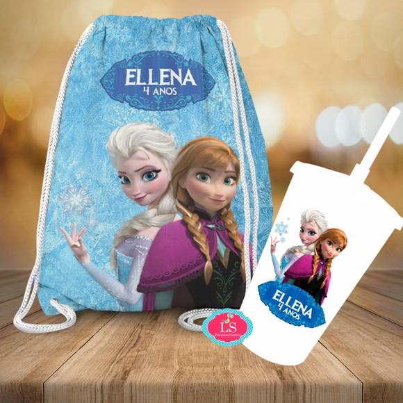 Mochilinha e Copo Twister Frozen