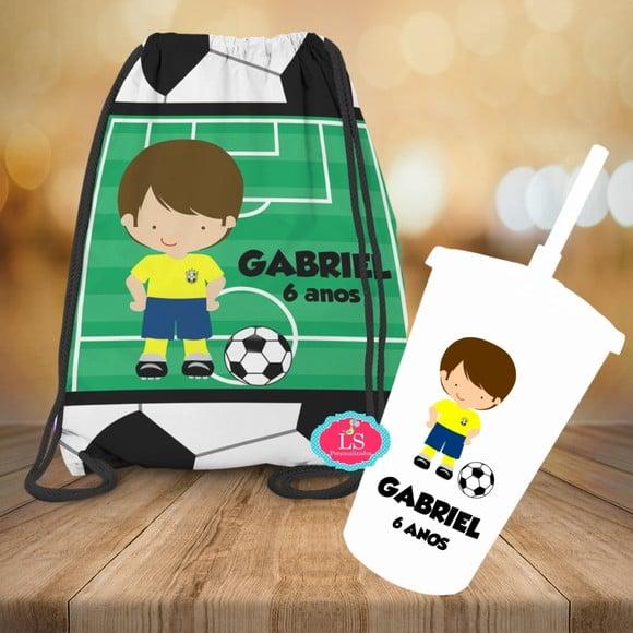 Mochilinha e Copo Twister Futebol