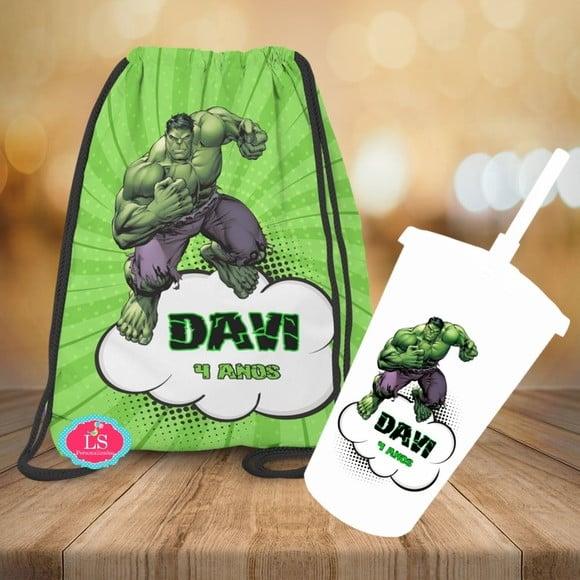 Mochilinha e Copo Twister Hulk