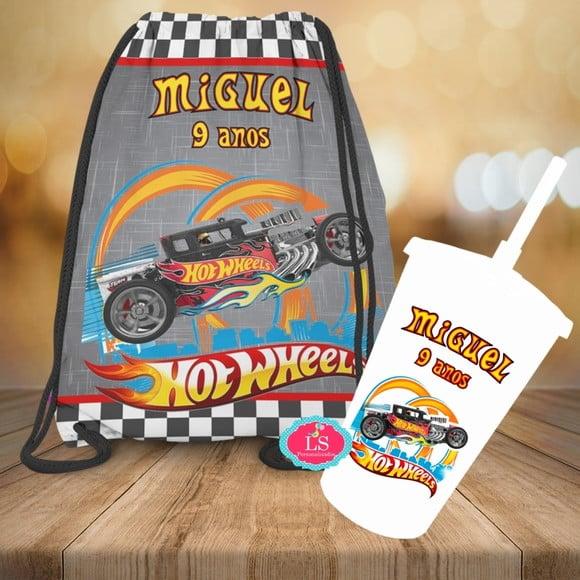 Mochilinha e Copo Twister Hot Wheels
