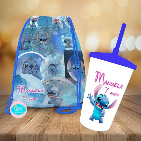 Mochilinha e Copo Twister Lilo e Stitch