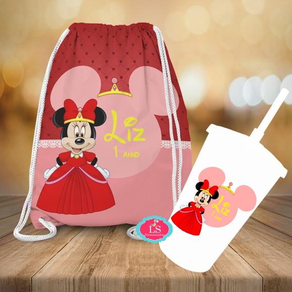 Mochilinha e Copo Twister Minnie