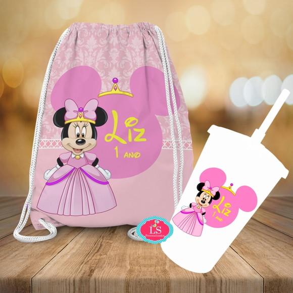 Mochilinha e Copo Twister Minnie