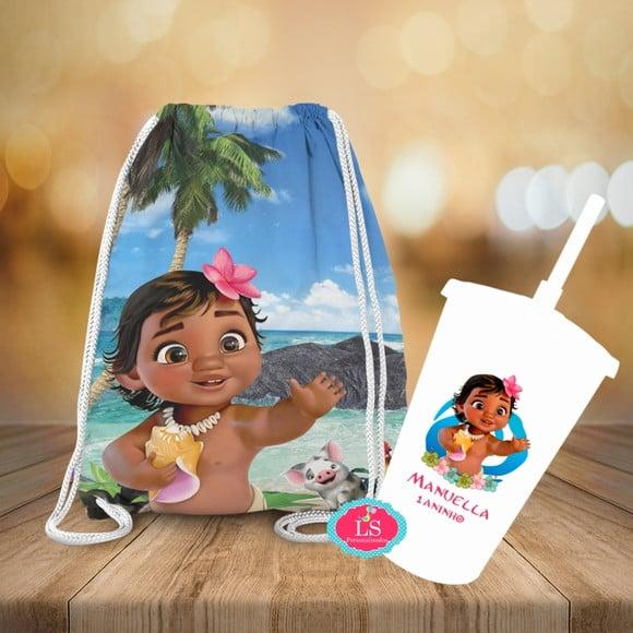 Mochilinha e Copo Twister Moana