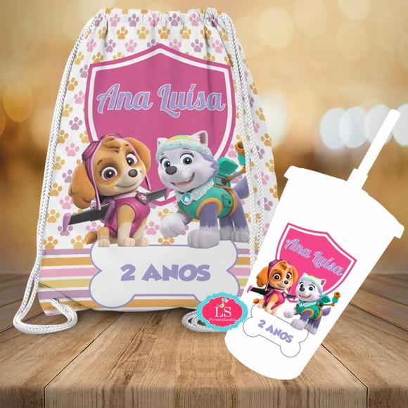 Mochilinha e Copo Twister Patrulha Canina Copo
