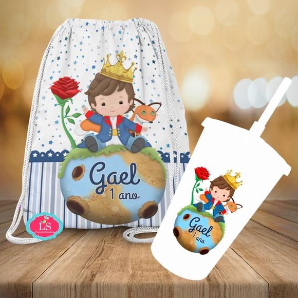 Mochilinha e Copo Twister Pequeno Principe Cute