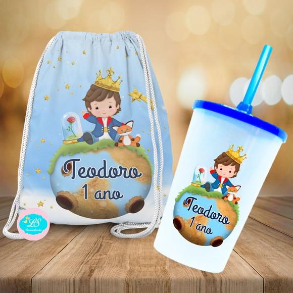 Mochilinha e Copo Twister Pequeno Principe Cute