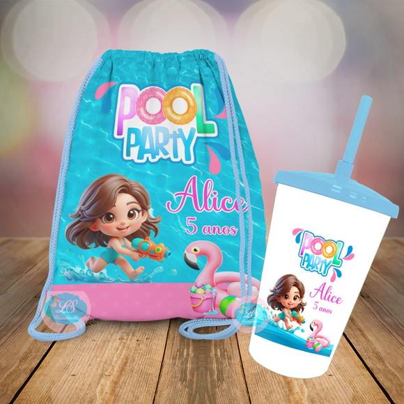 Mochilinha e Copo Twister Pool Party