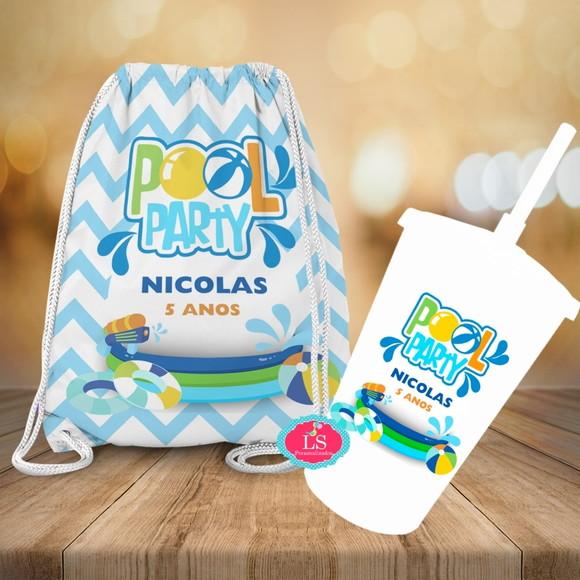 Mochilinha e Copo Twister Pool Party