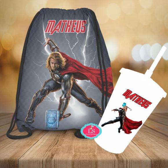Mochilinha e Copo Twister Thor