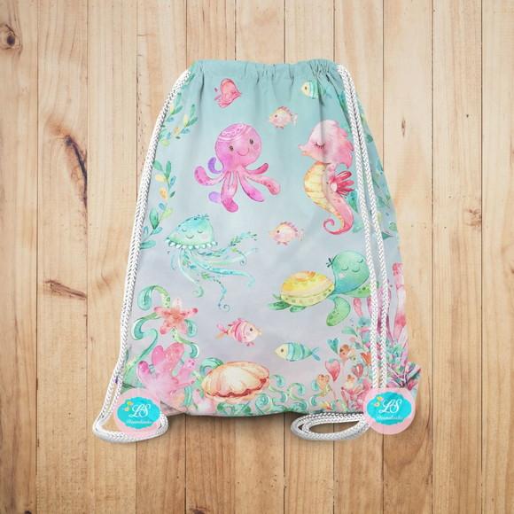 Mochilinha Fundo do Mar Rosa 2 (envio Rápido)