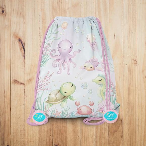 Mochilinha Fundo do Mar Rosa (envio Rápido)