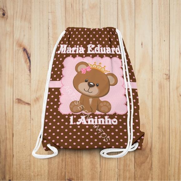 Mochilinha Ursinha Personalizada