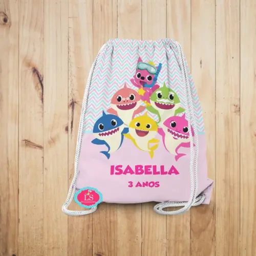 Mochilinha Baby Shark Rosa