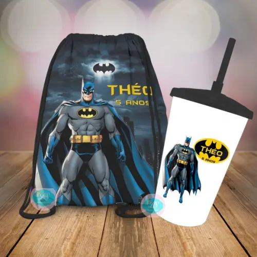 Mochilinha e Copo Twister Batman