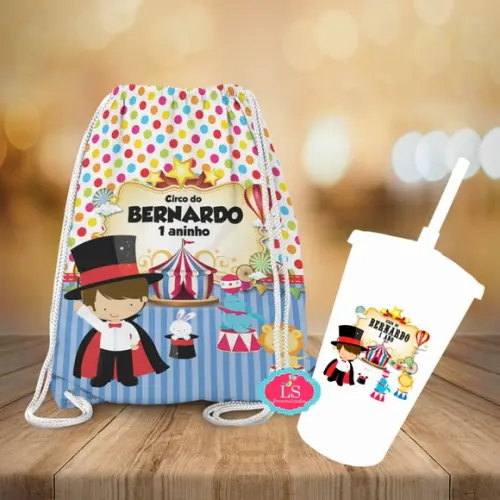Mochilinha e Copo Twister Circo