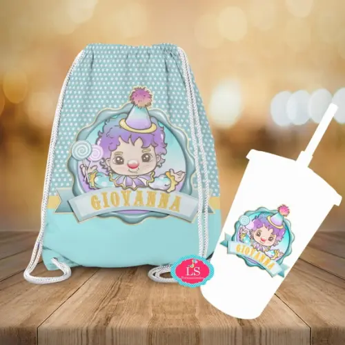Mochilinha e Copo Twister Circo Candy