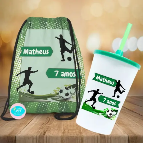 Mochilinha e Copo Twister Futebol