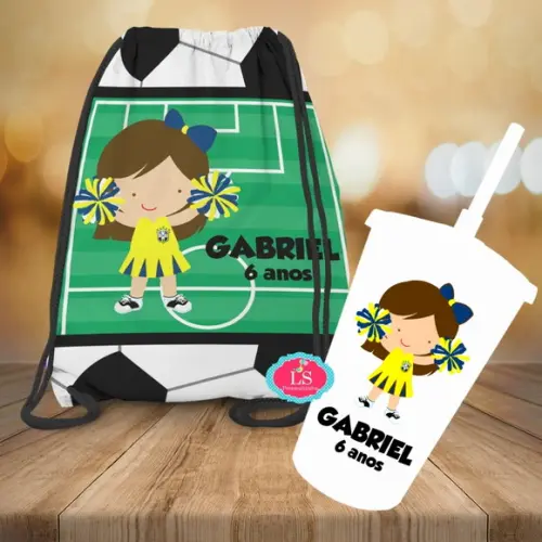 Mochilinha e Copo Twister Futebol