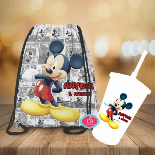 Mochilinha e Copo Twister Mickey